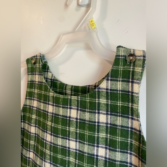 Sweetdil Green plaid romper longalls overalls 24m NWT - Picture 3 of 9